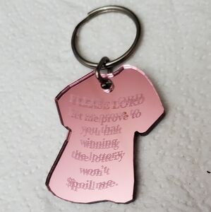 Humorous Novelty Key Ring** T Shirt With Prayer For Lottery Win!!